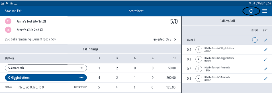 cricket score sheet app