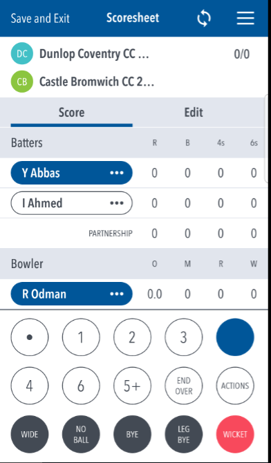 junior pairs cricket score sheet